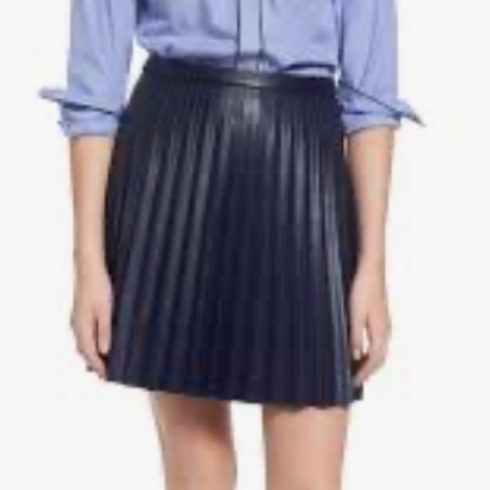J Crew Faux Leather Pleated Mini Skirt Sz 0